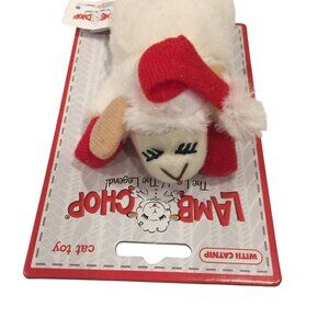 Lamb Chop Holiday Santa Hat Cat Toy with Catnip